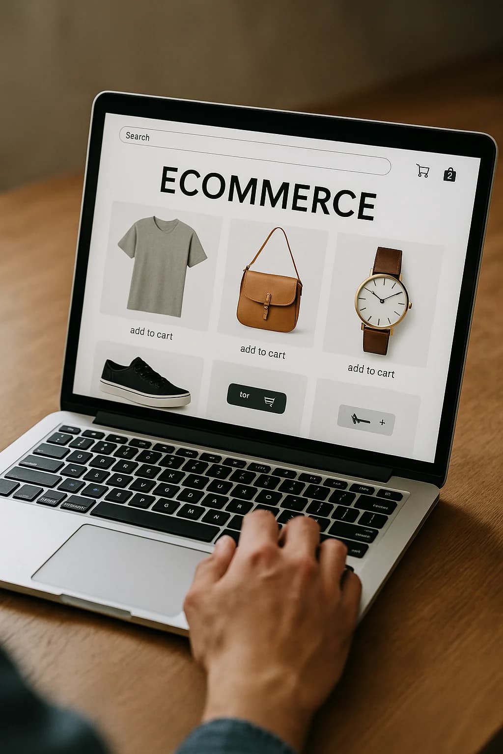 Ecommerce storefront interface mockup
